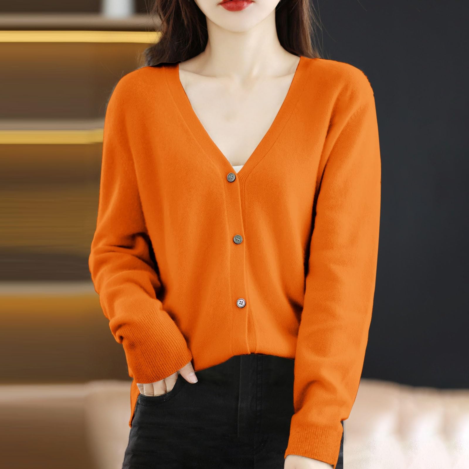 Generisch Cardigan léger pour femme - Élégant - Automne