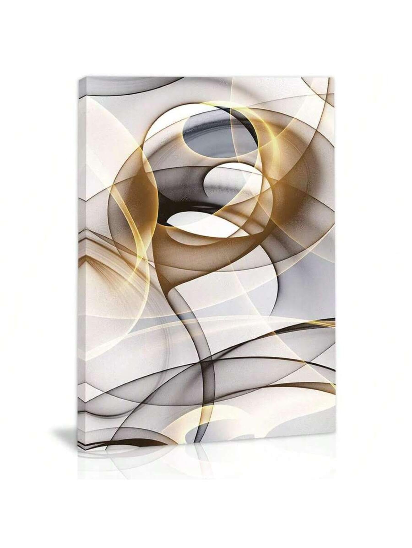 1 pieza de arte de pared abstracto, cuadro de lienzo gris y dorado, cuadros con impresiones para cocina, para decoración de pared moderna del hogar, 70 x 100 cm, sin marco