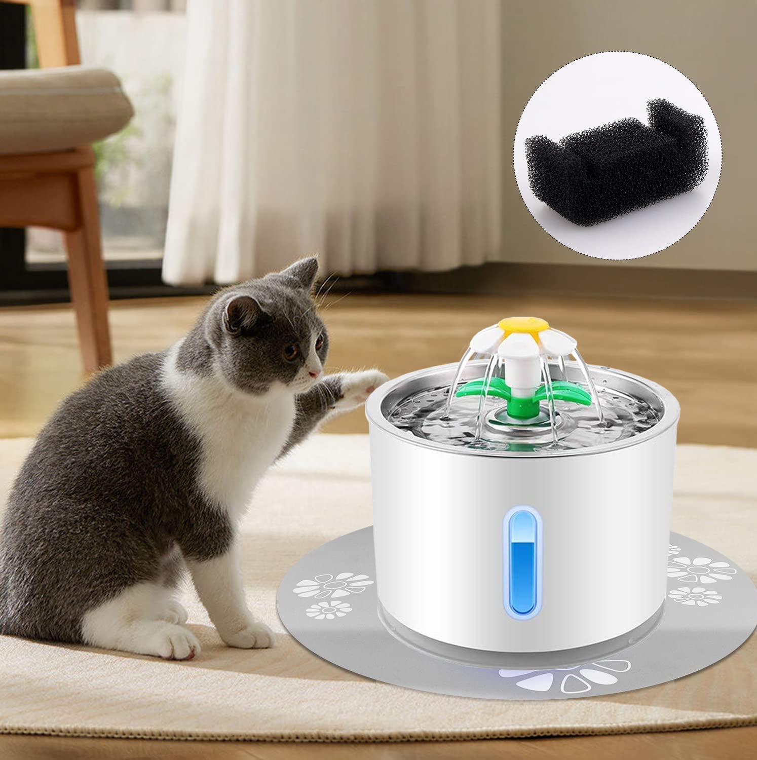 Filtri In Spugna Per Fontana Gatti - Ricambio 8 Pezzi | Per Acqua Pulita E Fresca - Foto 2