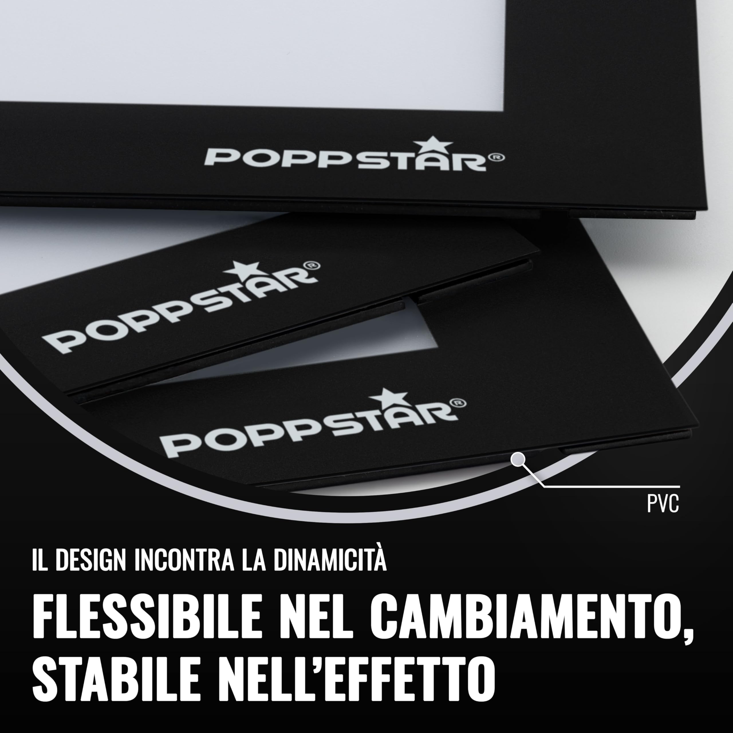 POPPSTAR Cornice magnetica calamitata con chiusura magnetica, nero, 10 pezzi
