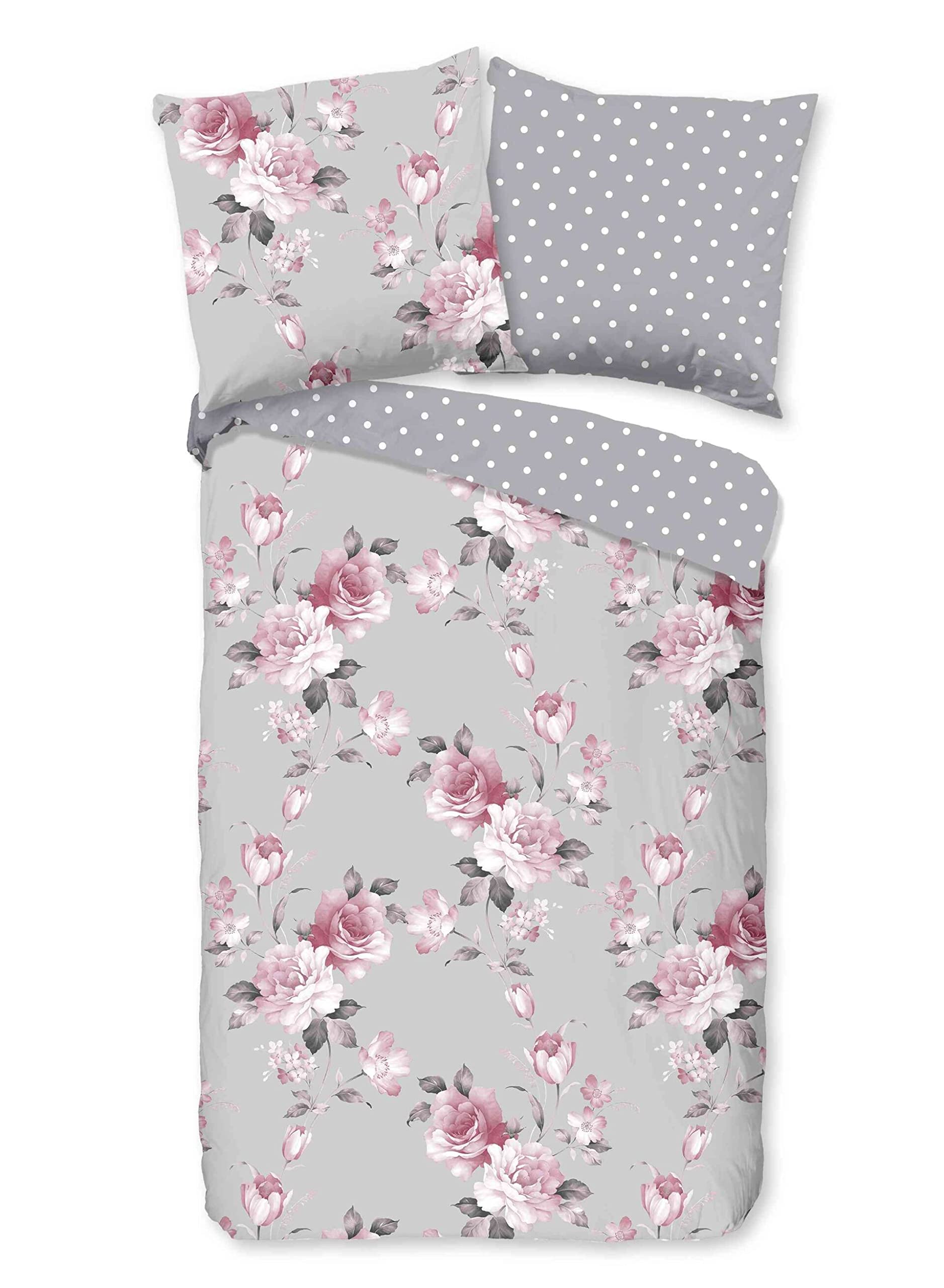 Funda de edredón para cama individual gris de 155 x 220 cm transpirable