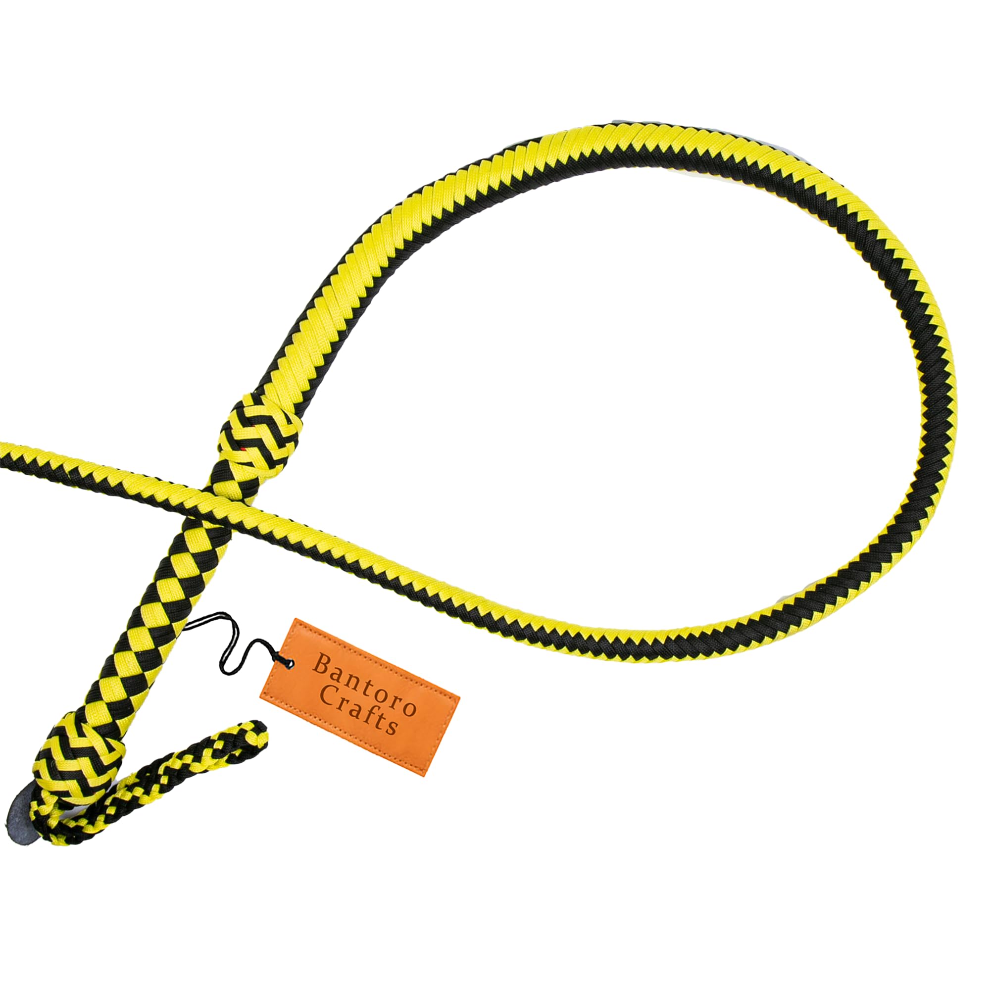 Nero e Giallo Paracord/Frusta in Nylon Frusta 16 trecce Fili Intrecciatura in Pelle Pancia e Rinforzo in Pelle all'Interno Frusta rumorosa Che schiocca