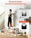 VEVOR Folding Work Platform, Adjustable Height 14.2-20 in, 500 lbs Capacity Aluminum Step Stool, Heavy Duty Non-Slip Platform Ladder, Portable Work Bench for Painting, Cleaning, Home & Professional