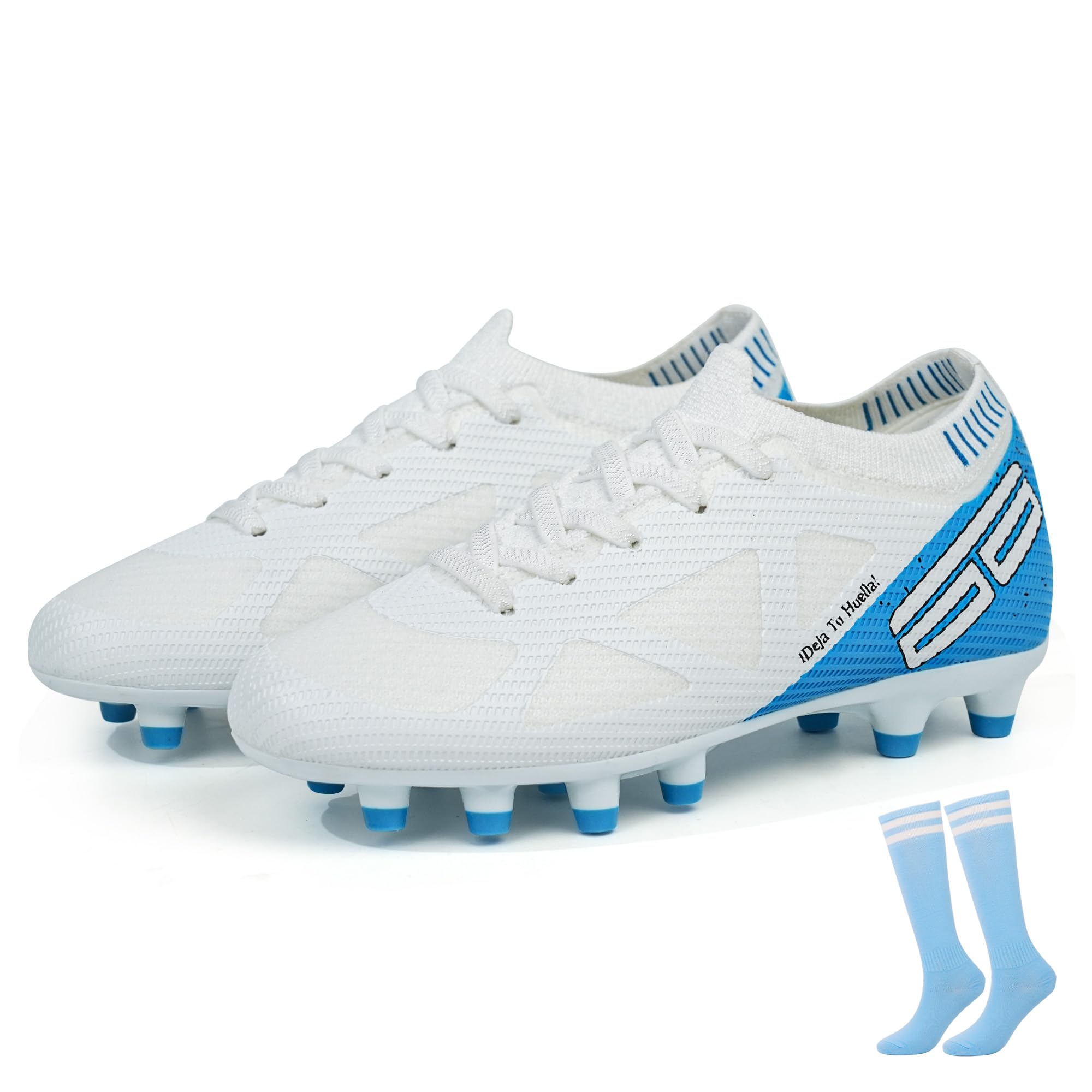 JABASIC Kinder Fussballschuh Firm Ground mit Fußballsocken Kids Fußballschuhe Jungen Mädchen