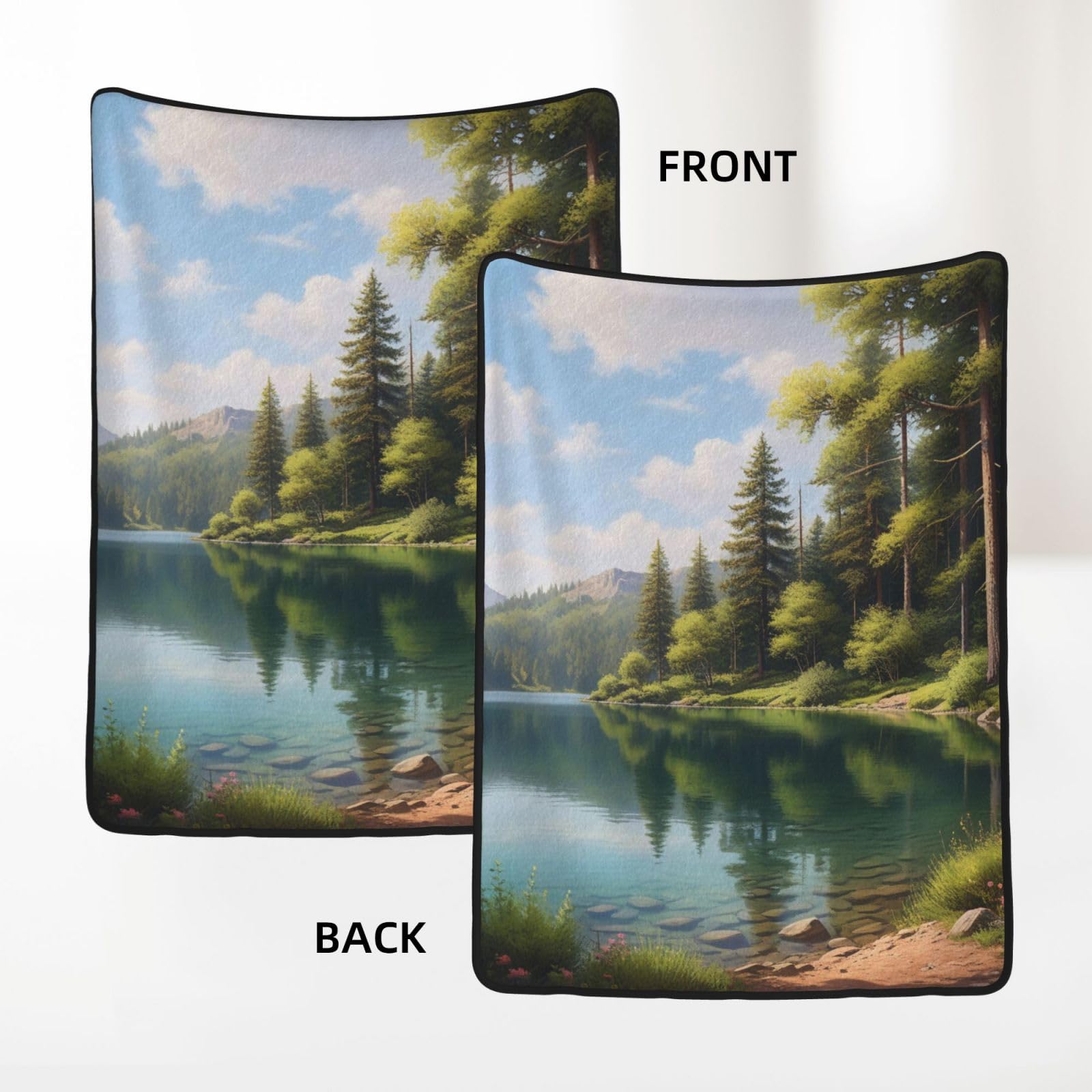 Peaceful Lake - Coperta in flanella a doppio strato, con stampa, 152,4 x 203,2 cm, personalizzata, coperte ponderate per adulti