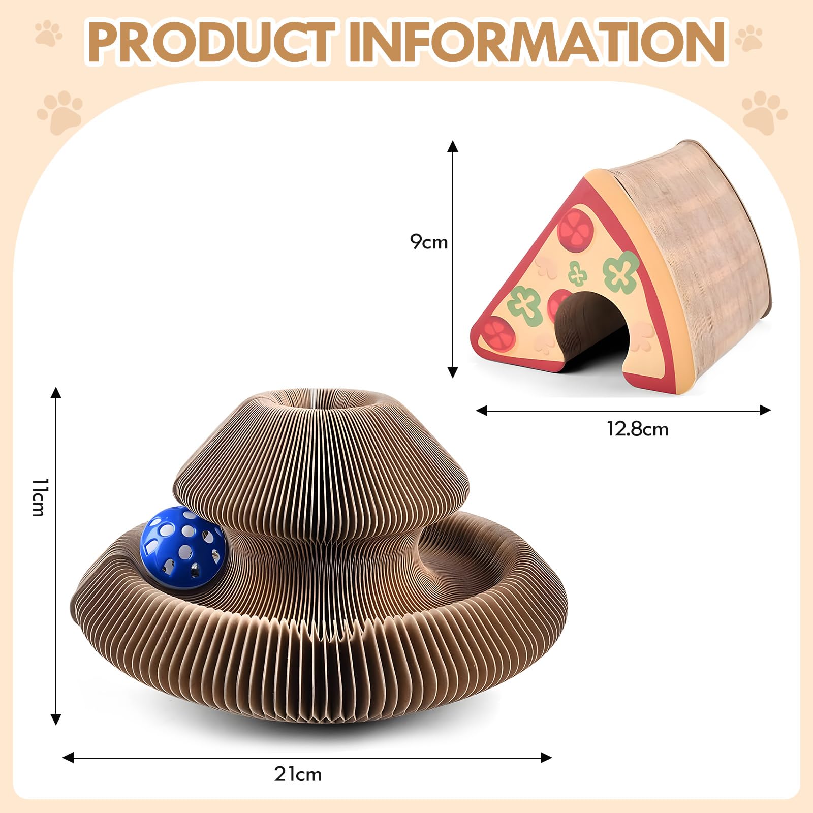 ZOBMIO Magic Organ Cat Scratching Board, Cat Toy, Extra Thick Cardboard + Smooth Edges, Flowing Cuts - Image 2