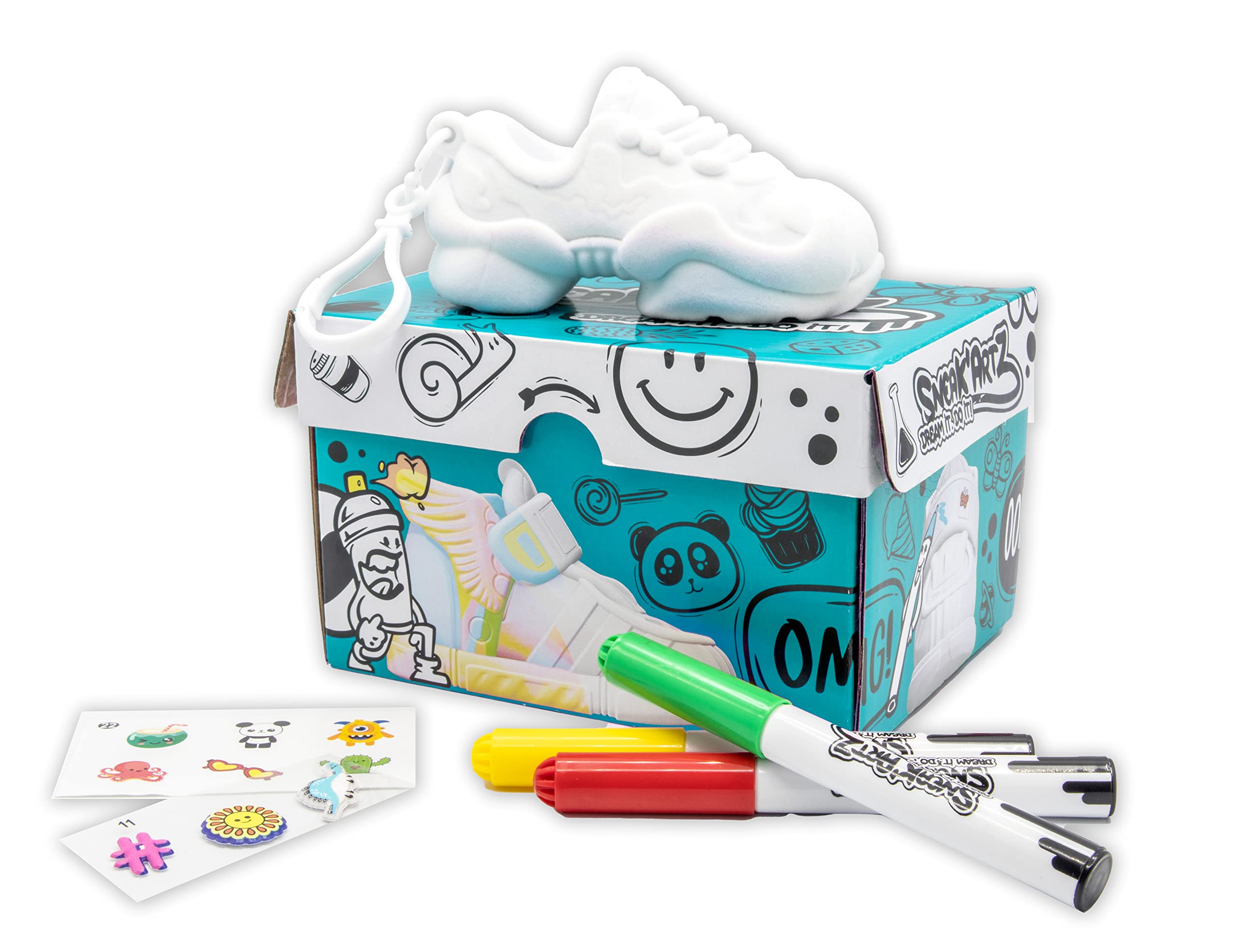 Joy Toy - Sneak-Artz - 10 cm mini Trainers to Design Yourself with Colours, Clip on and St