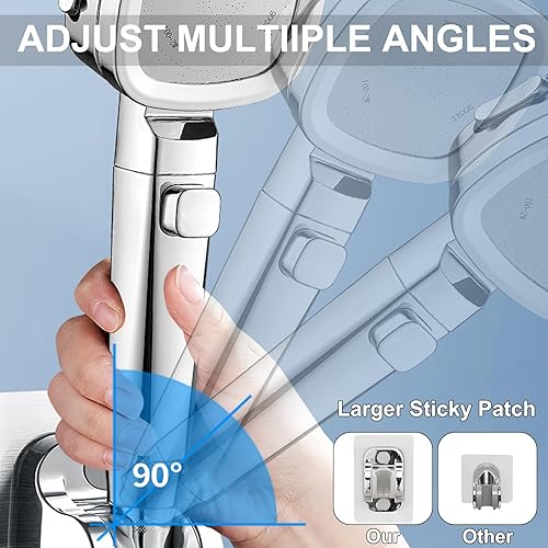 Miniatura 5 de Cabezal de ducha para caravana con manguera de 60 pulgadas e interruptor de encendido, 3 modos de pulverización, cabezal de ducha de alta presión de