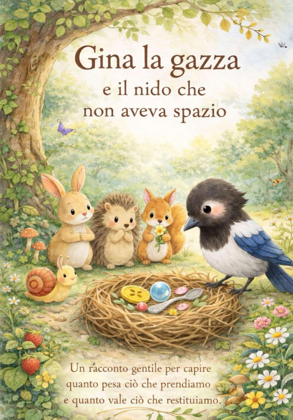 Gina la gazza e il nido che non aveva spazio: Un racconto gentile per capire quanto pesa ciò che prendiamo e quanto vale ciò che restituiamo (Radici e Ali)