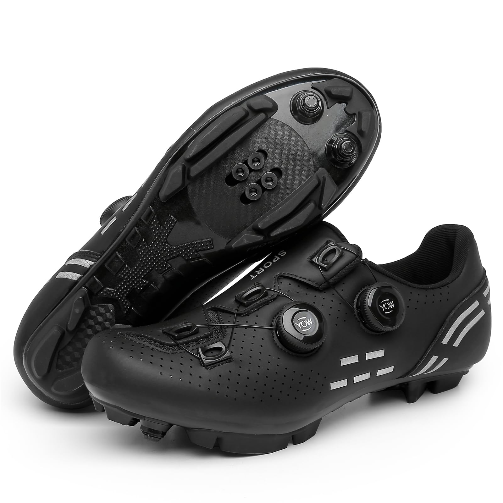 Scarpe da Ciclismo MTB da Uomo Donna Scarpe da Mountain Bike Traspirante Compatibile con i Pedali Shimano SPD a 2 bulloni con Tacchetti, Scarpe da Equitazione