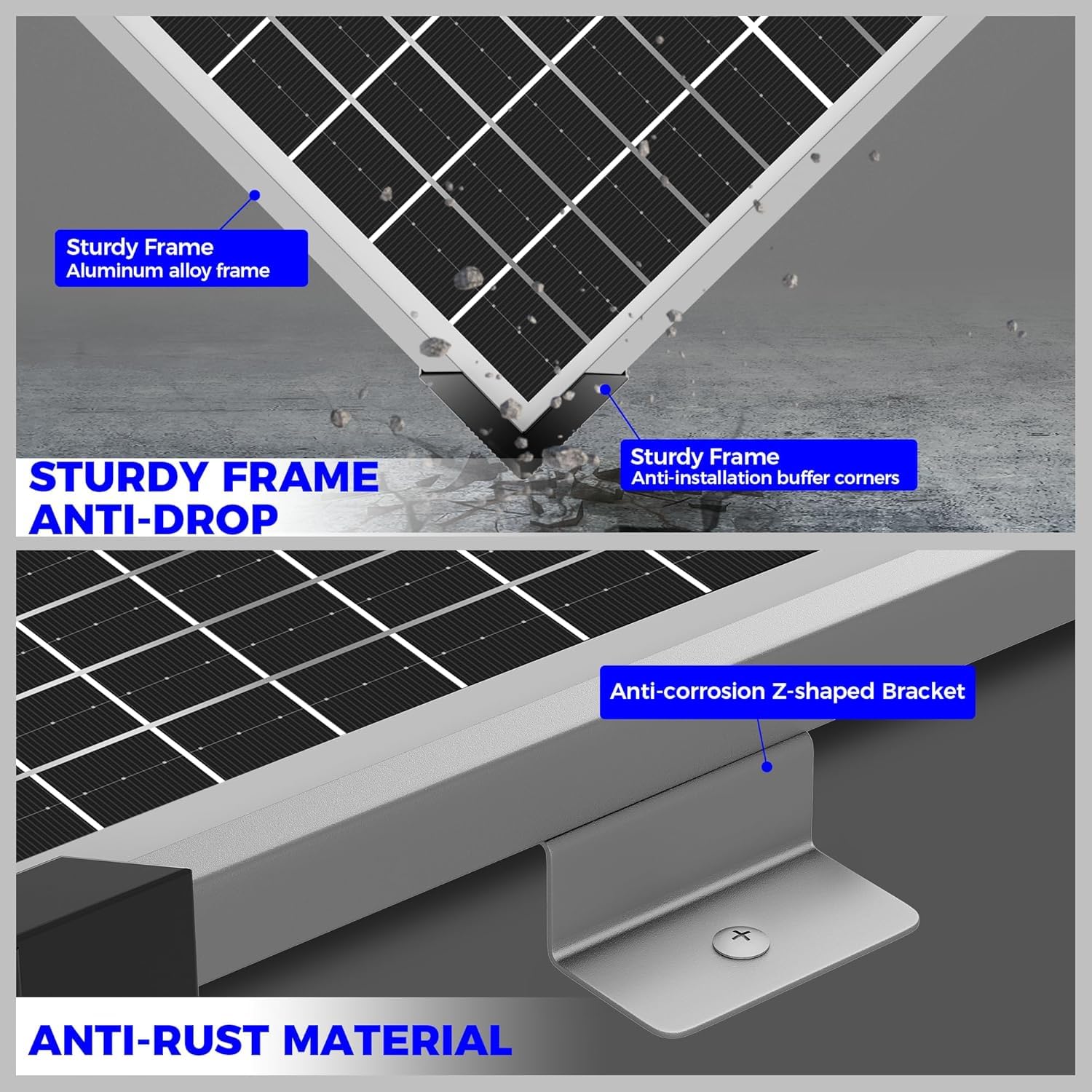 Voltset Kit de panel solar de 50 W y 12 V con controlador MPPT, cargador de batería solar, panel solar impermeable con soporte de montaje ajustable para barco, caravana, motocicleta, marina
