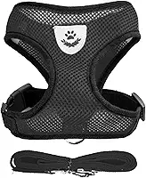 Coleira Peitoral Anti Puxão com Guia para Cães e Gatos – Ideal para Filhotes, Pinscher, Shi Tzu e Raças de Porte Pequeno a Médio – NEXUS MARKET (M, PRETO)
