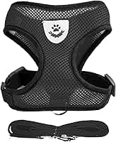 Coleira Peitoral Anti Puxão com Guia para Cães e Gatos – Ideal para Filhotes, Pinscher, Shi Tzu e Raças de Porte Pequeno a Médio – NEXUS MARKET (G, PRETO)