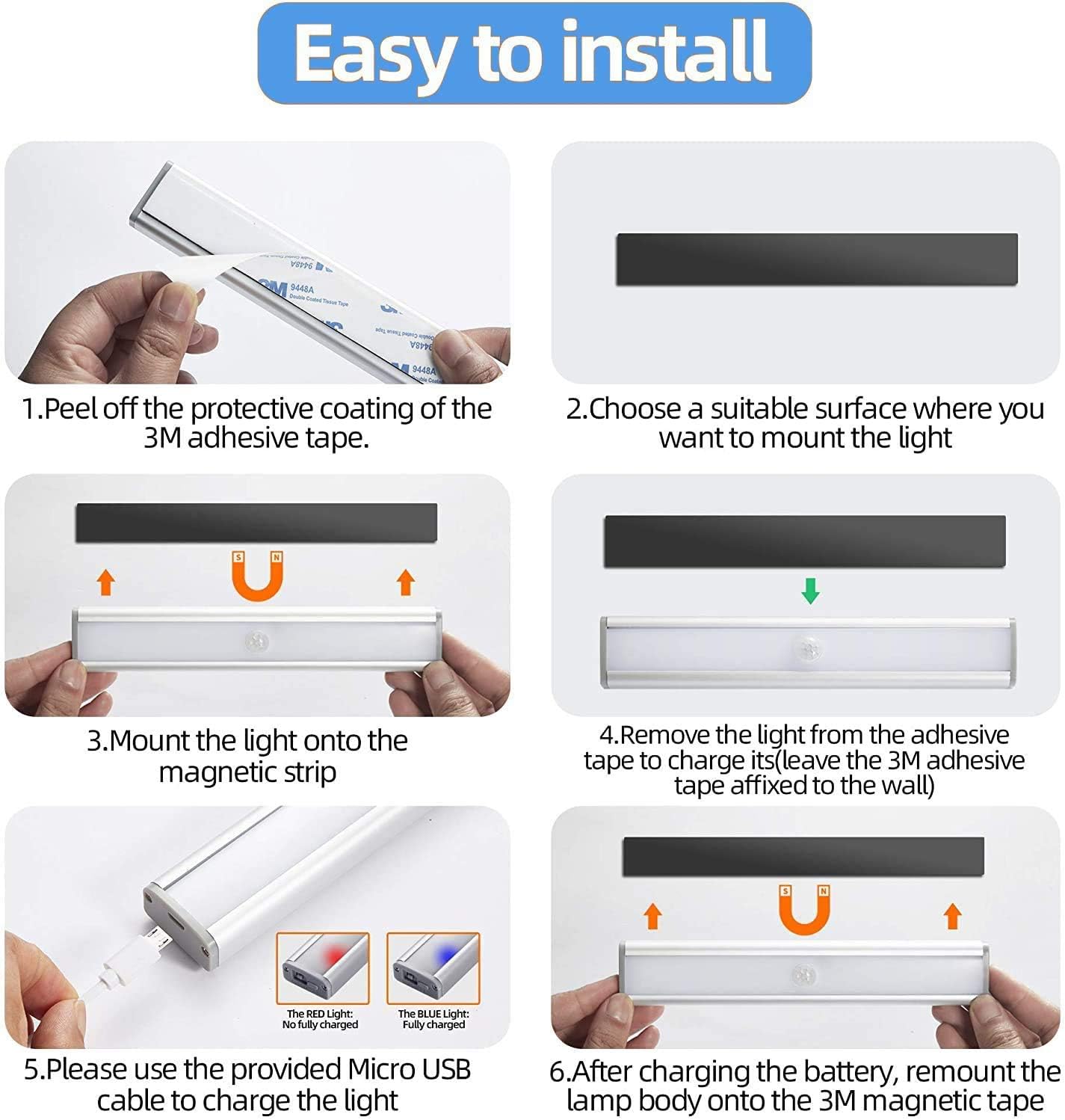 Review LED Closet Light,30-LED Motion Sensor Under Cabinet Light,Rechargeable Under Closet Light,Dimmable Wireless Stick on Anywhere Night Safe Light Bar for Stairs,Wardrobe,Kitchen,Hallway,Bedroom(6 Pcs) 🛒 Crazy Deals LED Closet Light,30-LED Motion Sensor Under Cabinet Light,Rechargeable Under Closet Light,Dimmable Wireless Stick on Anywhere Night Safe Light Bar for Stairs,Wardrobe,Kitchen,Hallway,Bedroom(6 Pcs)