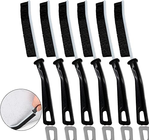 Miniatura 3 de 6 piezas de cepillo de limpieza de hendiduras, cepillo de limpieza de huecos de baño, cepillo de ranura larga, juego de herramientas de limpieza