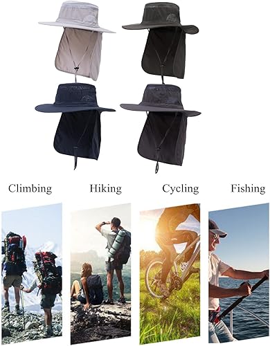 Miniatura 1 de Sombrero de protección solar UV 50+ para hombres y mujeres, sombrero de pescador de ala ancha para deportes al aire libre y trabajos, sombrero de