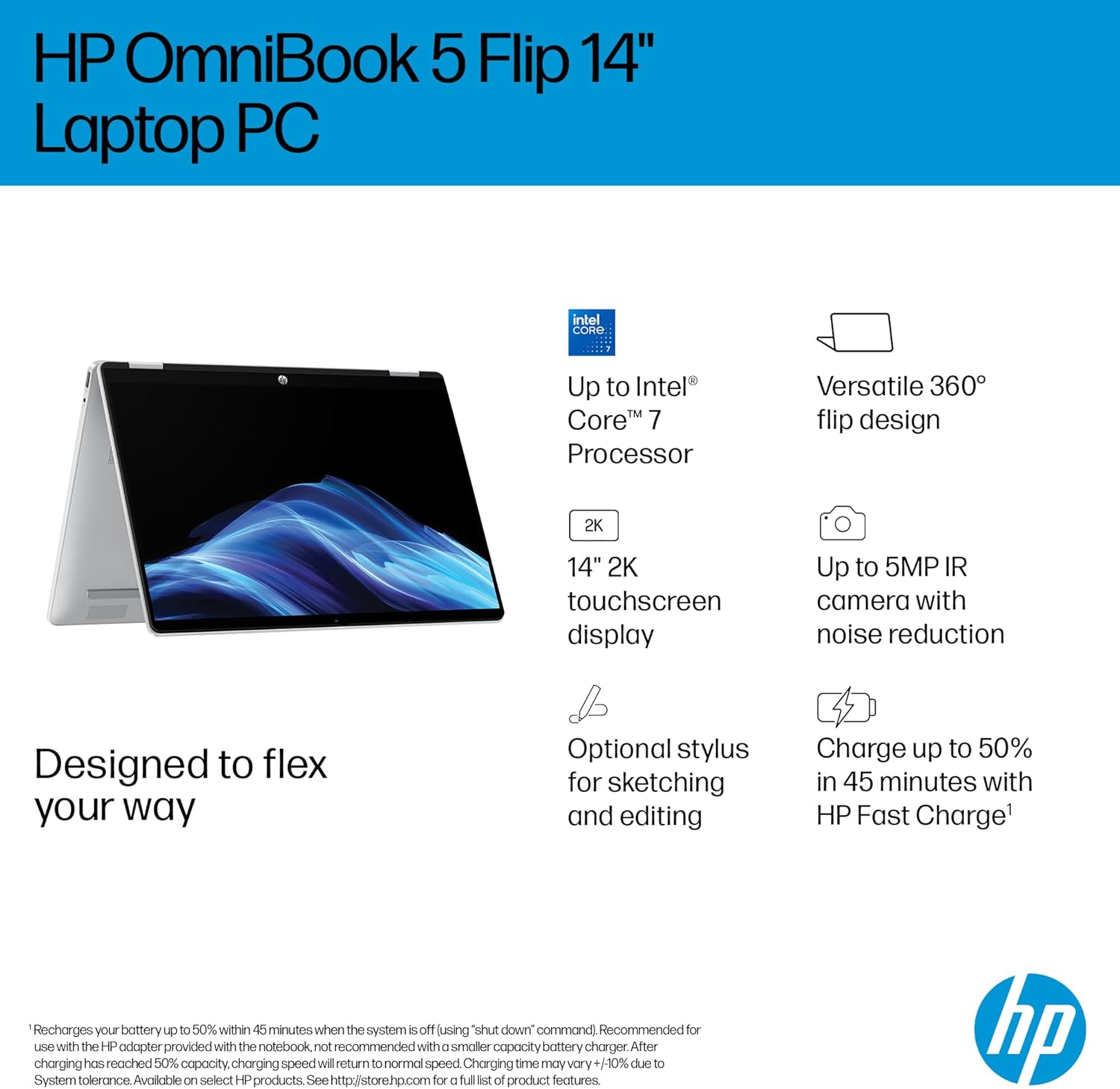 Flagship | HP OmniBook 5 Flip Laptop| 2025 Model | 14" 2K Touc... - view 6