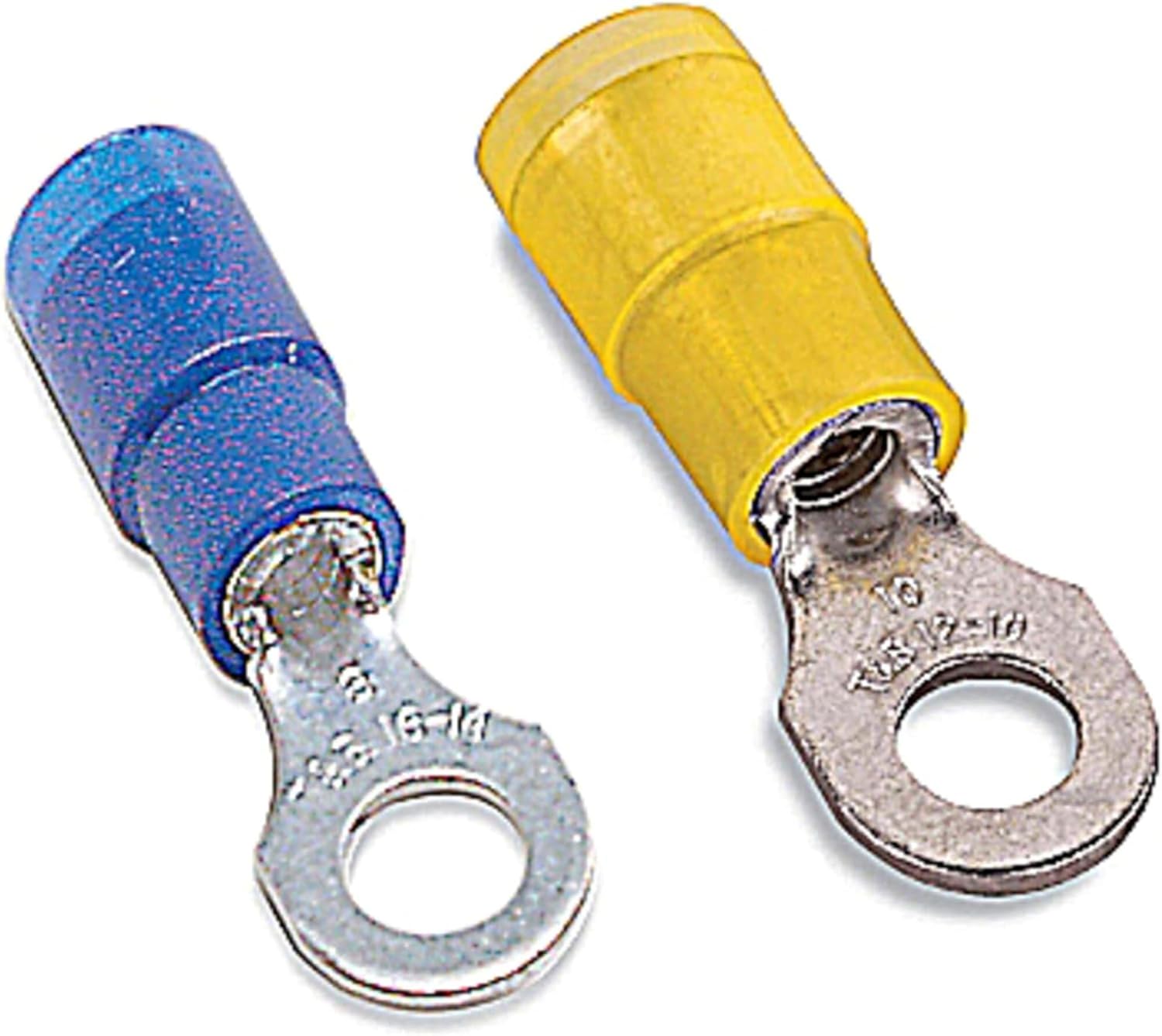 Stakon RC10-8 Ring Terminal, Standard, Nylon Insulated, 1-Inch Length by 0.37-Inch Width, Yellow, 50-Pack