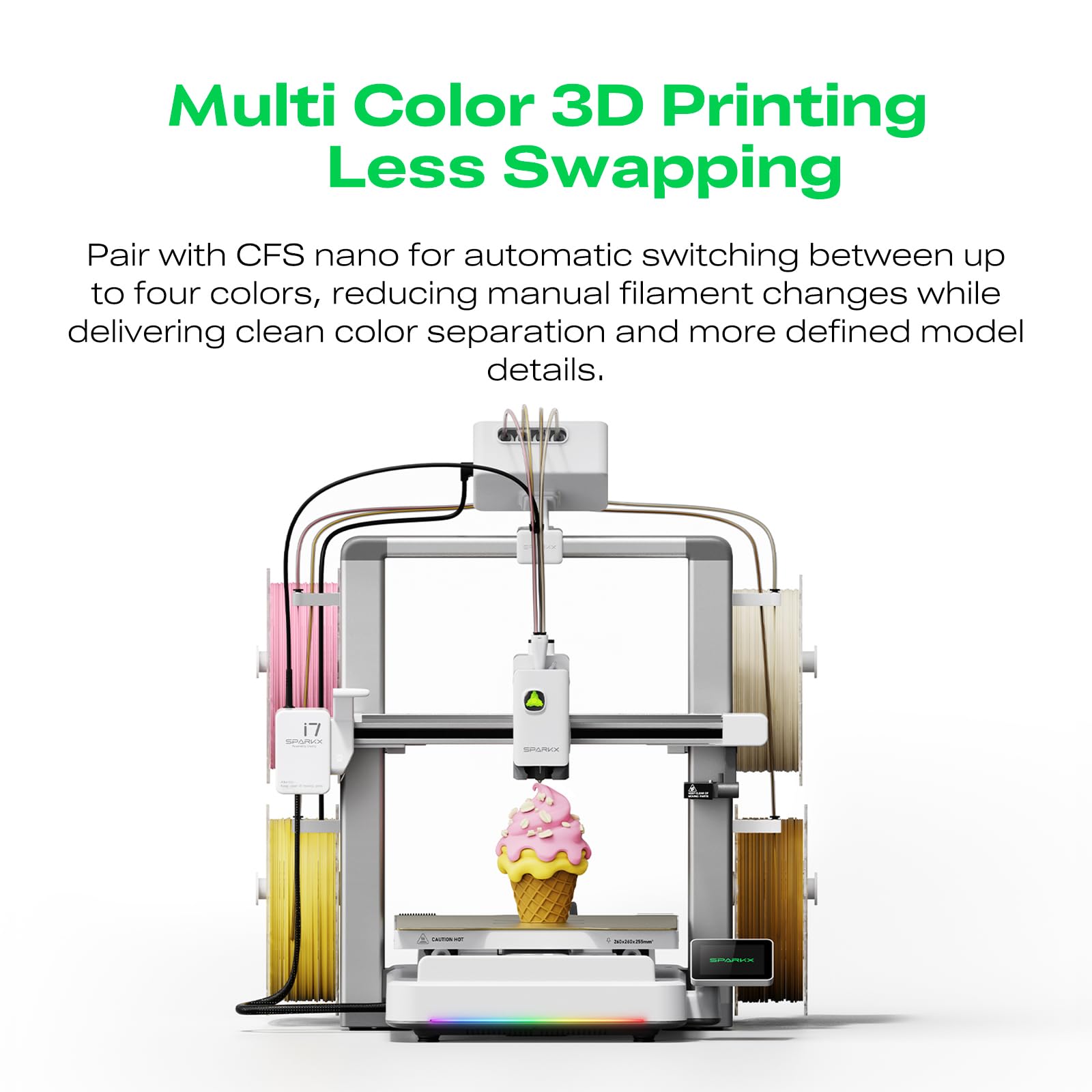 Creality SPARKX i7 Nano 3D Printer - Multi-Color & Auto Leveling -3