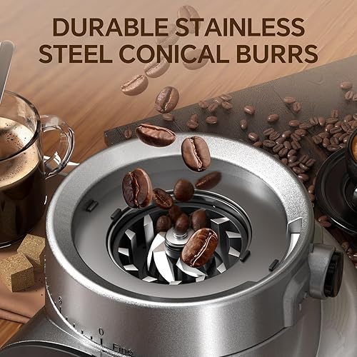 Miniatura 4 de Molinillo de café eléctrico, molinillo de granos de café con 30 ajustes de molienda, molinillo de fresas para uso doméstico, pantalla táctil