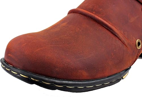 Miniatura 9 de OSSTONE Botas de moto para hombres Moda Zipper-up Cuero Chukka Botas Casual Zapatos OS-5008-1-ABNH