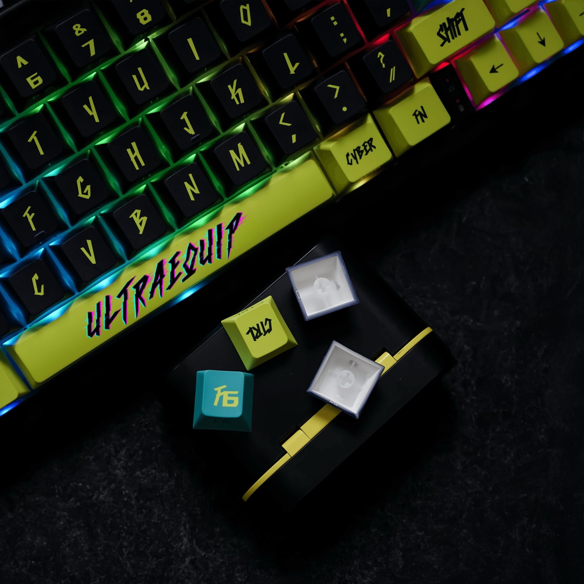 Amazon.co.jp: REDQIN PBT キーキャップ - ジェイド ダブルショット