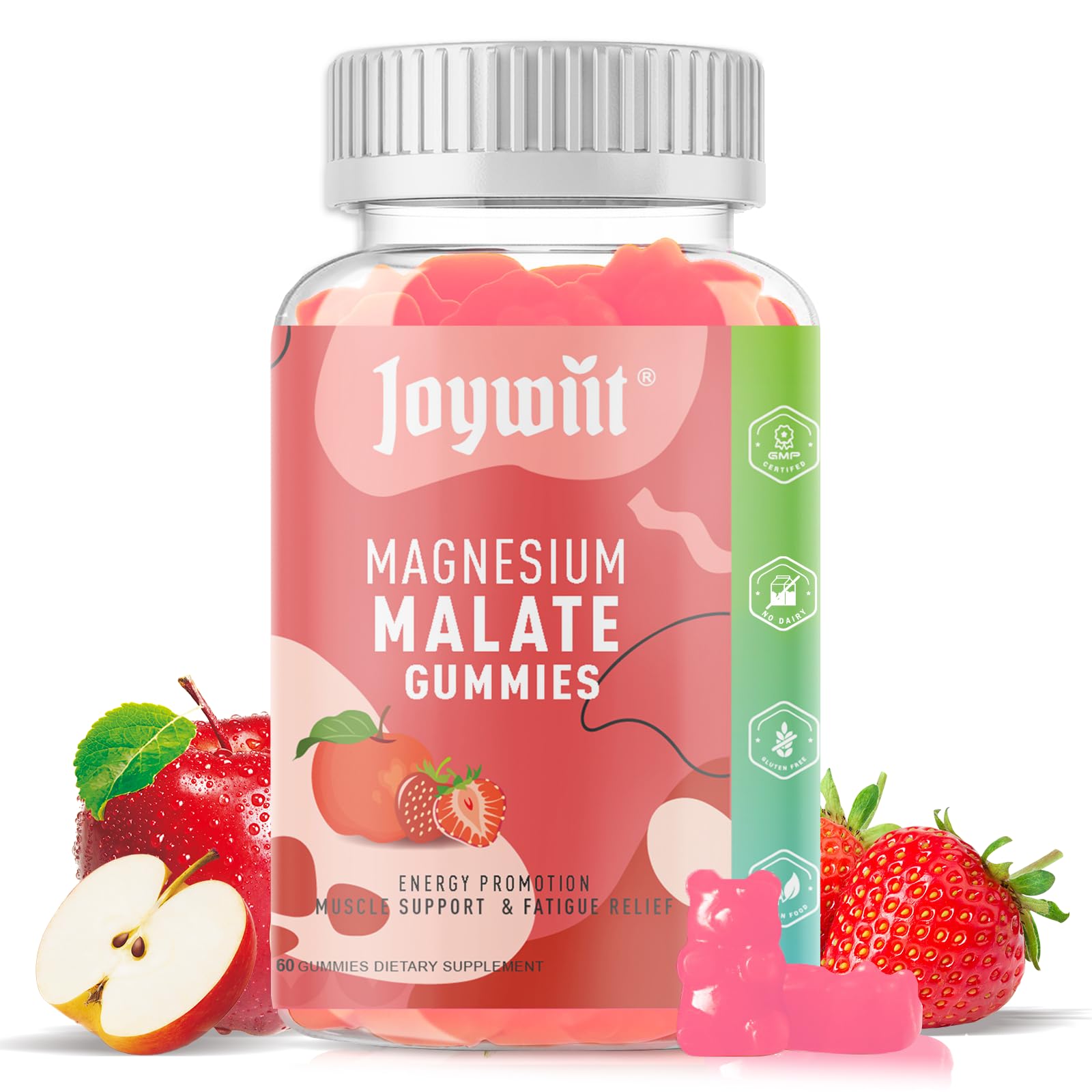Magnesium Malate Gummies 1000mg with L-Theanine CoQ10 B6 60ct