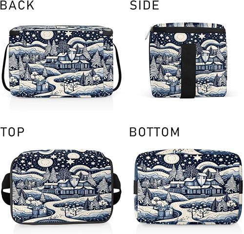 Miniatura 4 de Christmas Art Pattern Insulated Lunch Bag Women Reusable Lunch Tote Square Meal Bag for Adults Men Cooler Lunch Box for Work Travel Picnic Food
