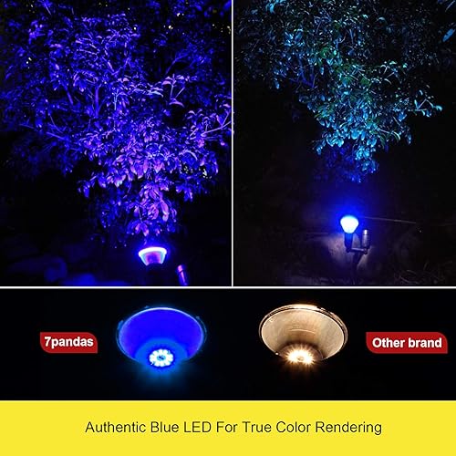 Miniatura 4 de 7Pandas - Focos LED azules Par38, luces LED impermeables de vidrio completo de color real, base E26 (equivalente a halógeno de 90 W), 1200 lúmenes