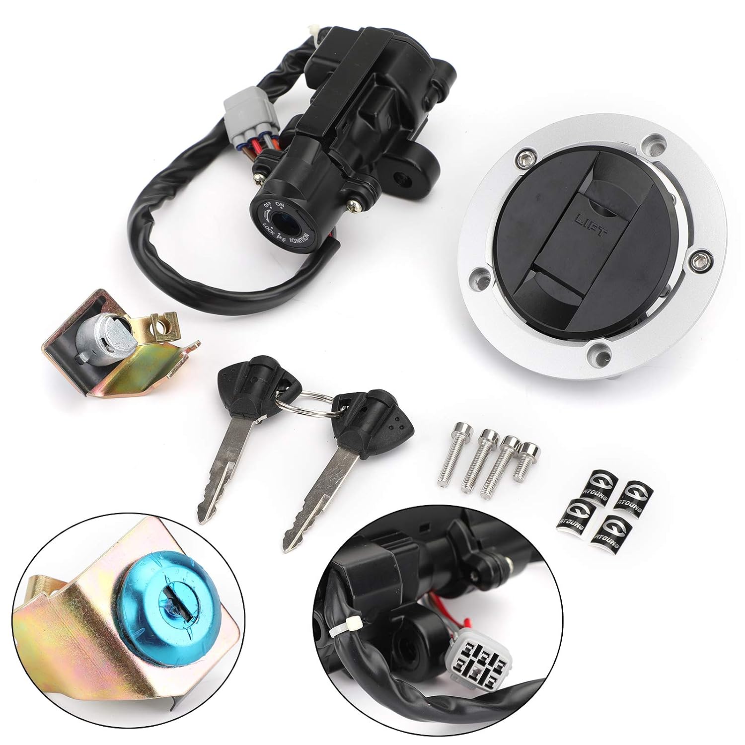 Ignition Switch Fuel Gas Cap Seat Lock Keys for GSXR 600/750 2006-2018, GSXR1000 2005-2018, DL650 V-Strom 2012-2016, DL1000 V-Strom 2014-2016