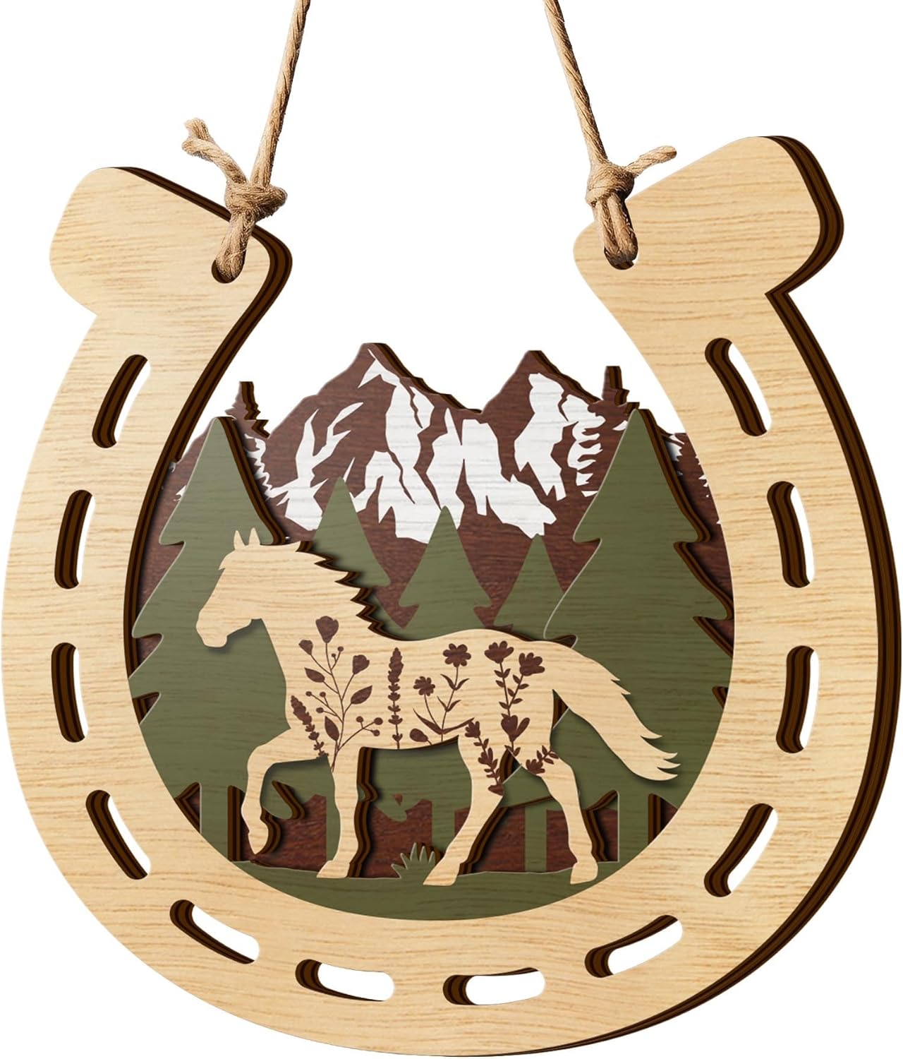 V VIBEPY All Over Printed, Horse Ornaments, Horseshoe