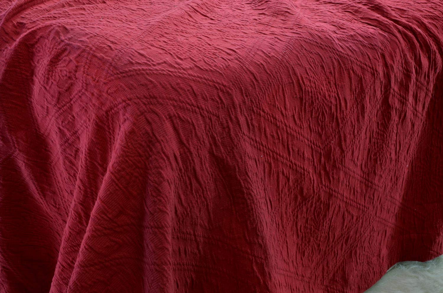 Wohnen & Accessoires Elegante copriletto "Faro" in 100% cotone, da 180 x 260 cm fino a 260 x 300 cm, copridivano con motivi floreali, diversi colori o cuscini (bordeaux, 260 x 300 cm)