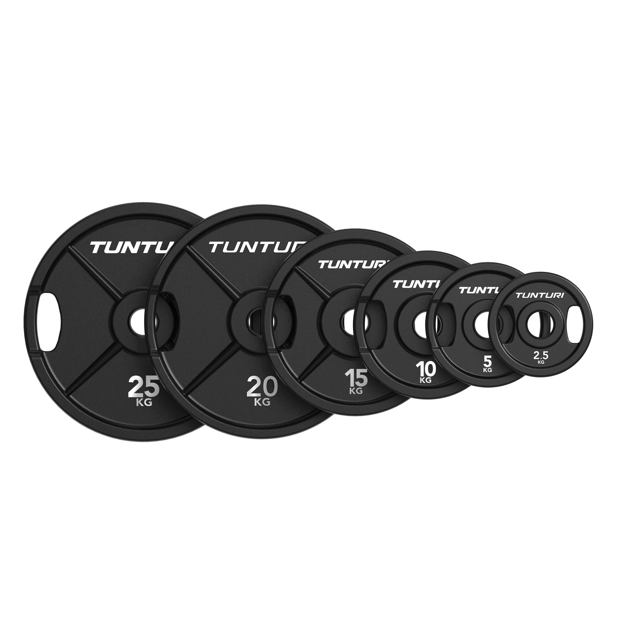 Tunturi Disco de pesas de hierro fundido Platinum – Placa parachoques – 25 kg