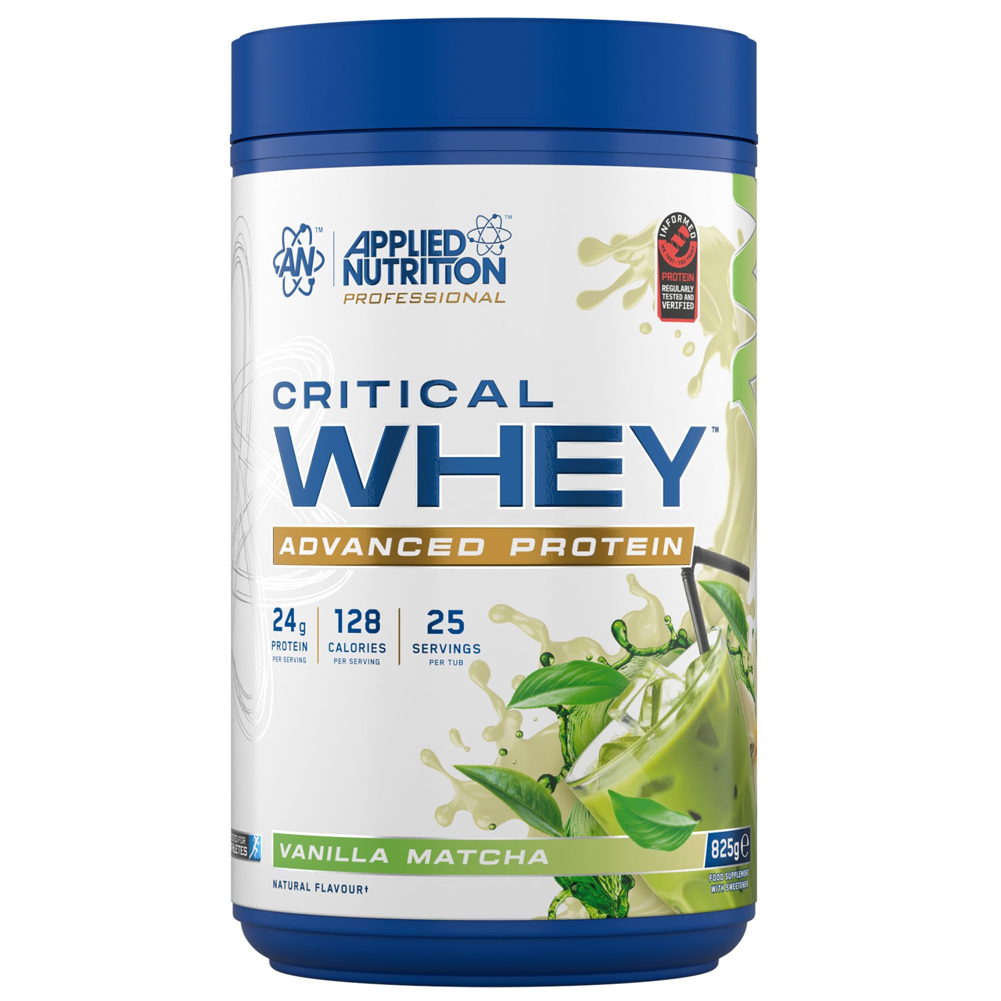 Applied Nutrition Critical Whey Protein Powder – 24g Protein per Serving, High Protein Powder, Protein Shake with BCAAs & Glutamine – Muscle Growth & Recovery (825g - 25 Servings) (Vanilla Matcha)