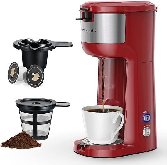 Famiworths Single Serve Coffee Maker for K Cup and Ground