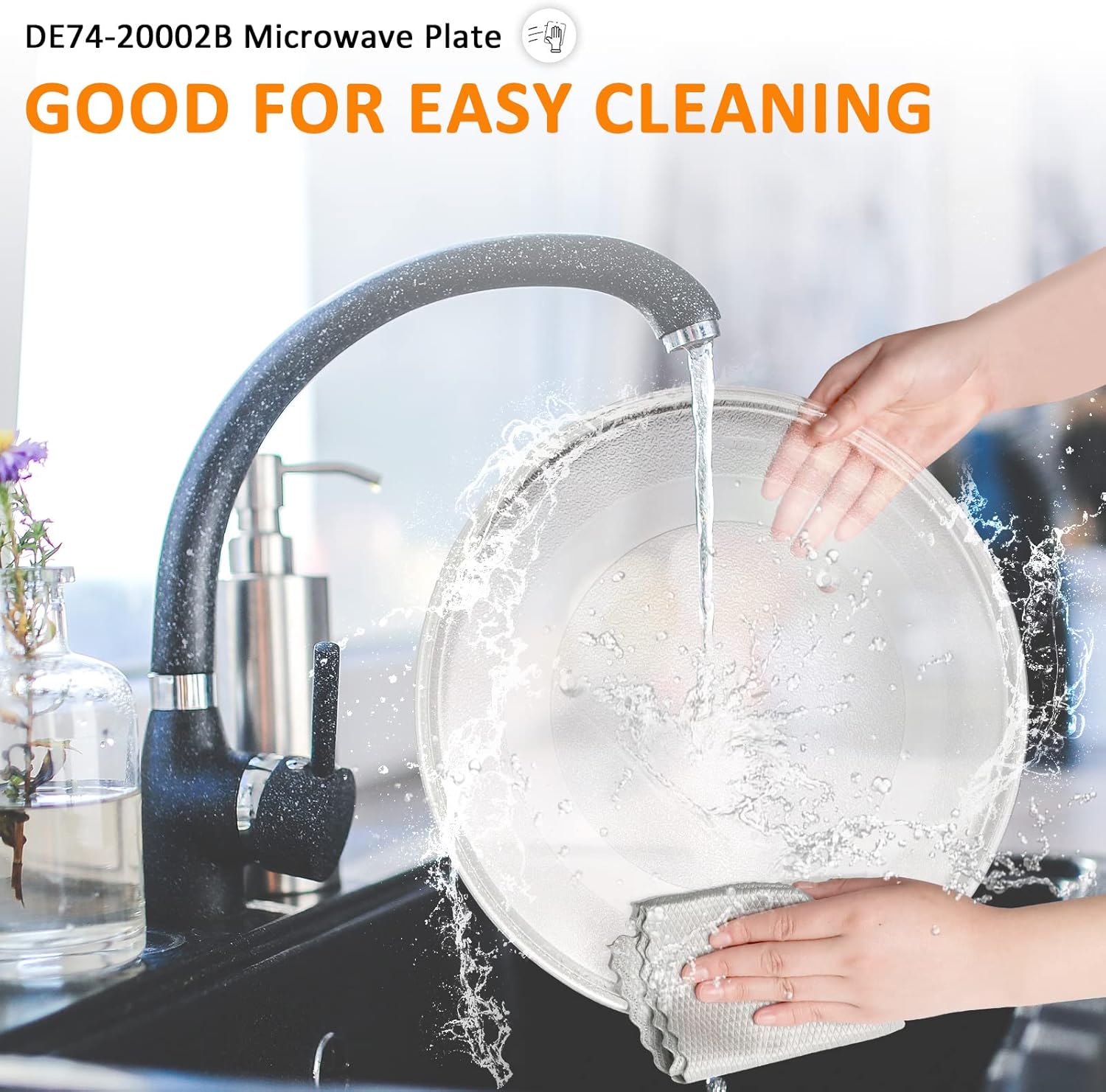 DE74-20002B WB49X10063 14 1/8 Inch Microwave Glass Plate Replacement Compatible with G.E Sam.sung Microwave Replace DE74-20002A DE74-20002D WB49X10096 WB39X10038 by Fetechmate - 1 YEAR