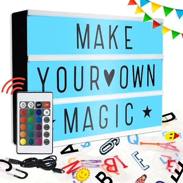 Caja de Luz LED TAVADA A4 con 294 Letras y Emojis - Calha LED para Decoración