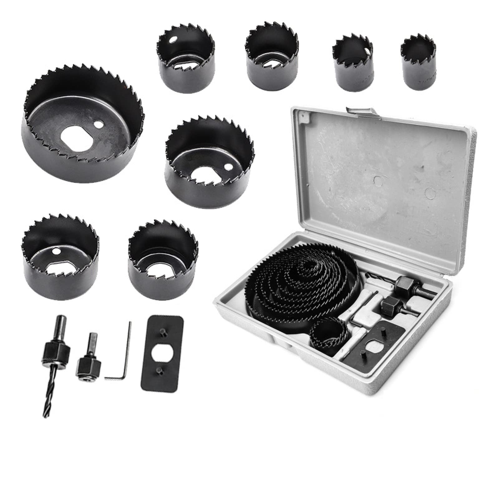 16 Pz 19-127mm Lavorazione Del Legno Sega A Tazza Set Punta Da Trapano In Acciaio Al Carbonio Foro Cutter Set Per Cartongesso Soffitto Legno Sega A Tazza Kit