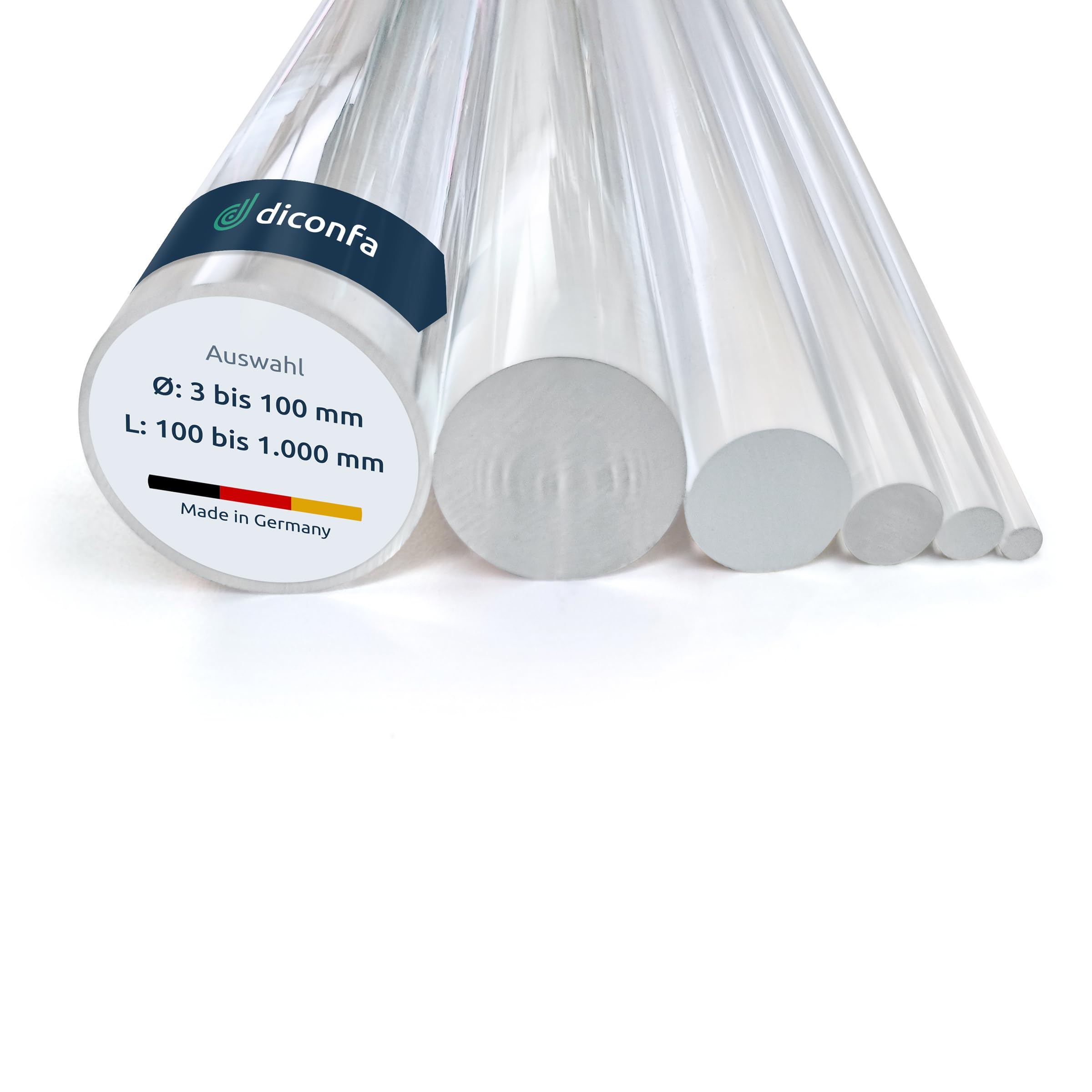 QUARKZMAN Acryl Rundstäbe 20mm X 100mm - 4er Set Für Modellbau & DIY Projekte