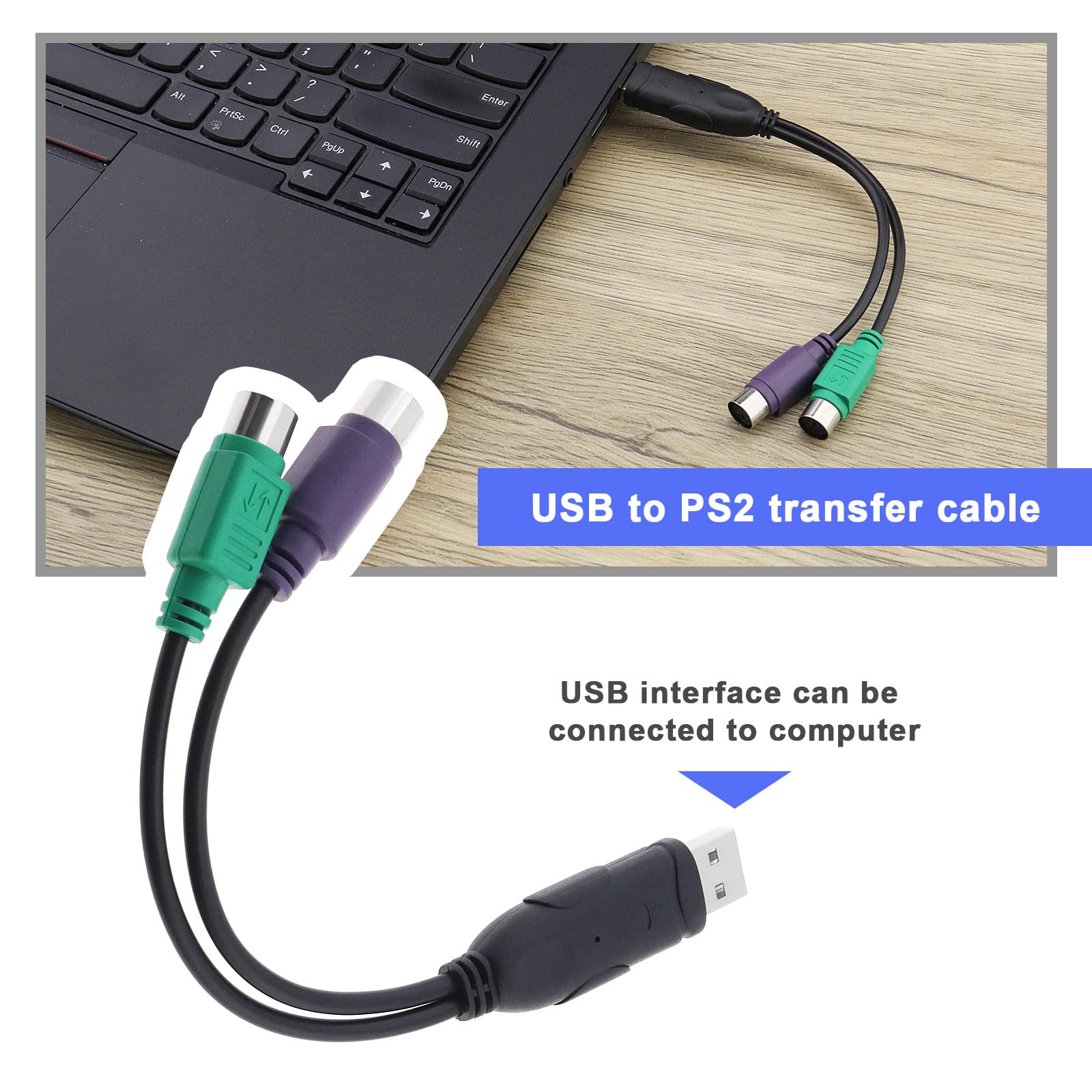 Adattatore USB To PS2 - Torna Al Classico! Collegamento Per Tastiera E Mouse Vintage Su PC Moderni - Foto 6