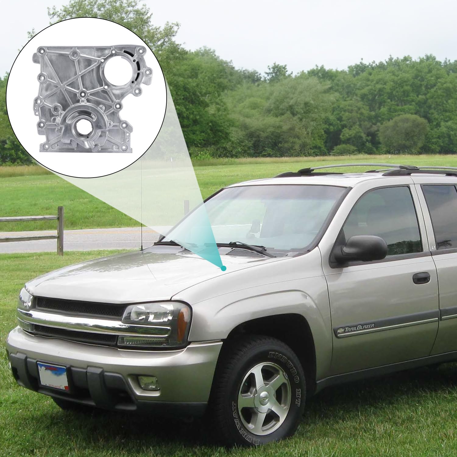 AULINK 12601932 Timing Cover with Oil Pump 2002-2012 For Buick Rainier,For Chevy Colorado Trailblazer,For GMC Canyon Envoy,For Hummer H3,For Isuzu Ascender,Bravada Saab 9-7x 2.8L 2.9L 3.5L 3.7L 4.2L