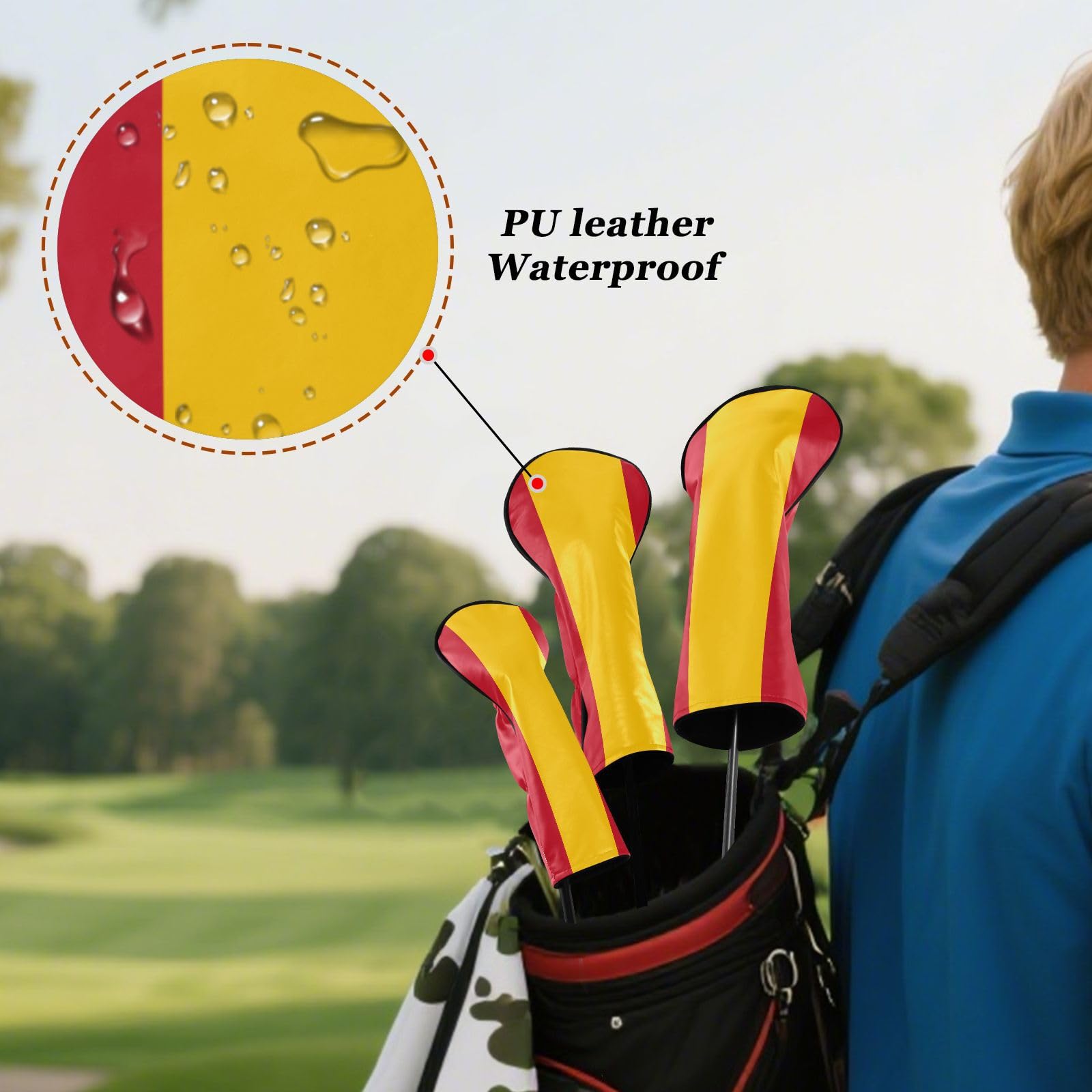 Funda para cabeza de golf España cuero primera calidad etiqueta número driver Fairway Hybrid Wood