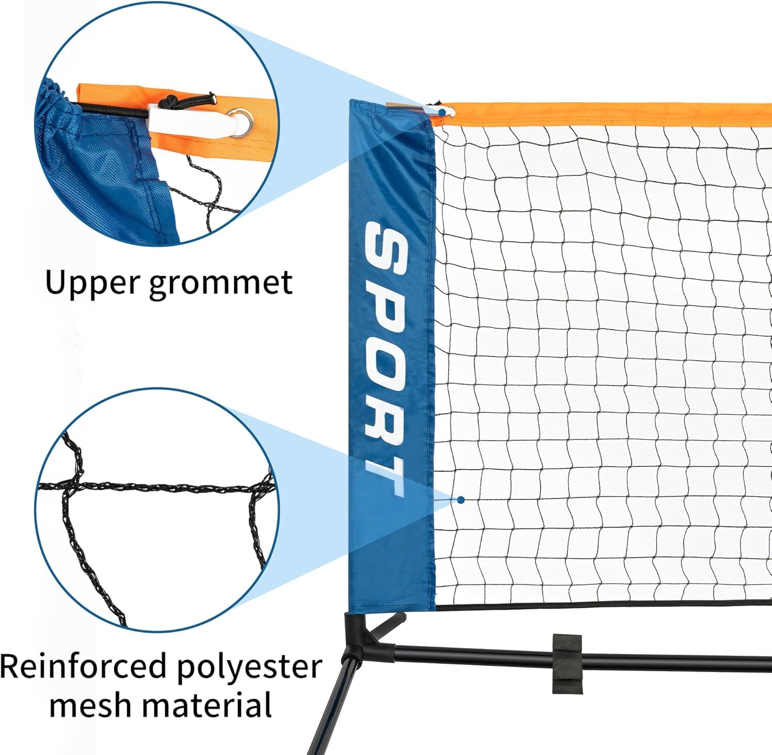 AKOZLIN Red de entrenamiento de tenis plegable de 10 pies (3 m), red de tenis ligera y portátil para niños, fácil de colocar con bolsa de transporte, para patio trasero, jardín, campo de ejercicio,