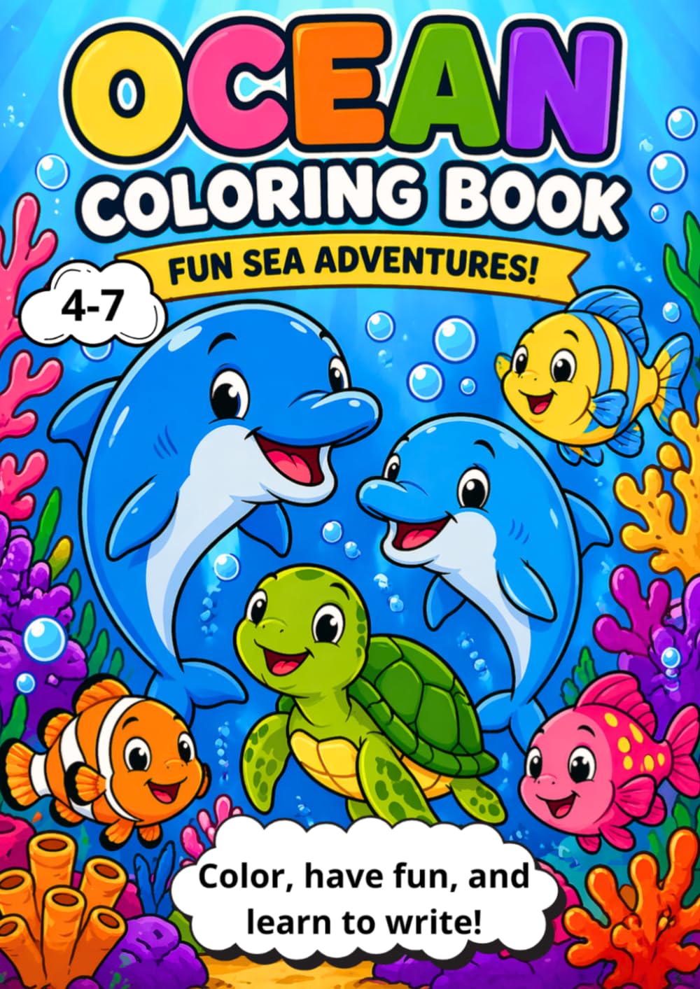 Ocean Coloring Book: Ocean Animals (Color with me)