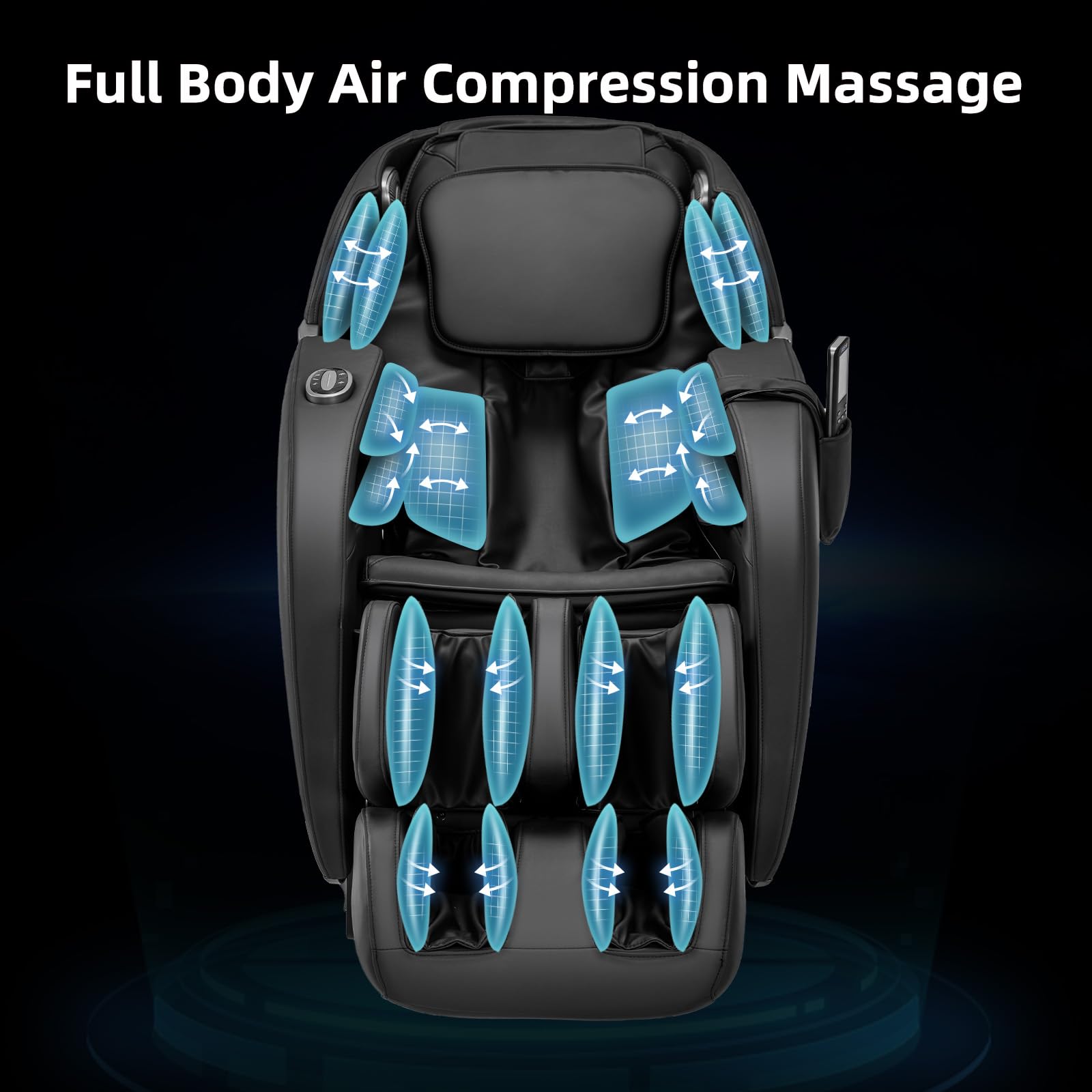 Poltrona Massaggiante per Tutto il Corpo, Poltrona da Massaggio Shiatsu Reclinabile a Gravità Zero, Binario SL, 12 Modalità di Massaggio Automatiche, Terapia di Calore, Rulli per i Piedi