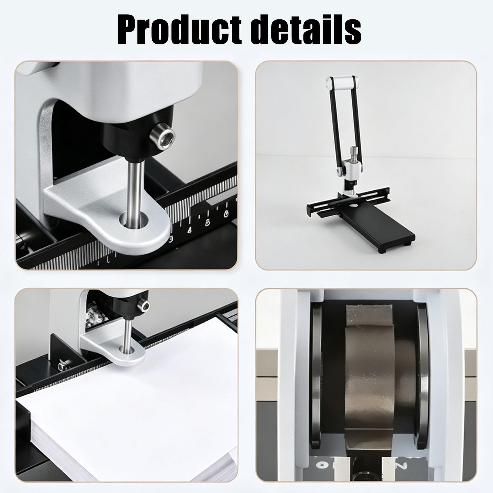 Macchina Perforatrice Multifunzione A Foro Singolo, Perforatrice Manuale A Foro Rotondo, Spessore Di Perforazione Fino A 30 Mm, Margine Regolabile Entro 28 Mm, Per Carta, Etichette, Tessuti