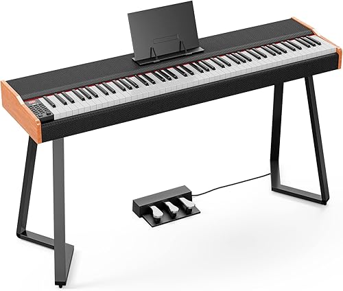 UMOMO UMO-713 - Piano de teclado con peso de 88 teclas con soporte de metal triangular grueso, piano digital para principiantes, tamaño completo,
