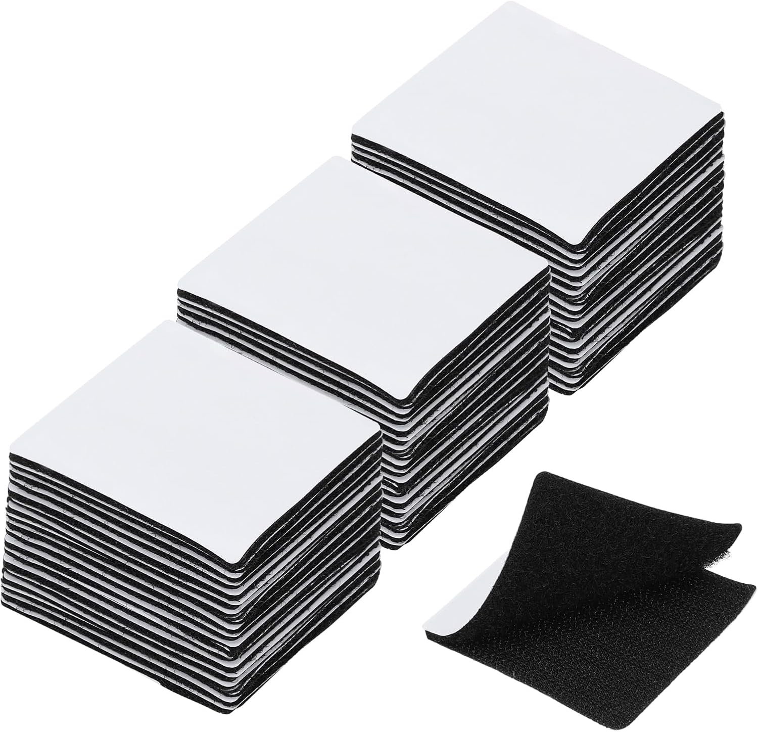 Generic 2x2 Inches Hook and Loop Dots, 40 Sets Nylon Blend Square Self Adhesive Tape Strong Sticky-Back Fasteners Double-Sided Adhesive Strip for Office Home Crafting, Black