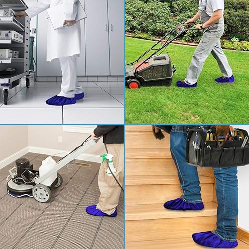 Miniatura 9 de Fundas reutilizables para botas y zapatos, resistentes al agua, antideslizantes y lavables para contratistas de bienes raíces para mantener limpios,