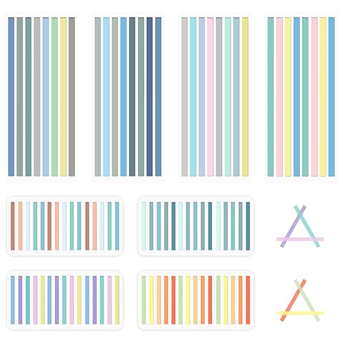 Temiary 1840 Sheets Transparent Highlighter Tape Removable, Highlighting Strips Page Markers Index Tabs, Aesthetic Sticky Notes for Office School Supplies (Long & Short Highlighter Tape)